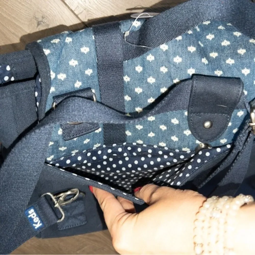 NWT Keds Blue Denim Polka Dot Laptop Bag‎